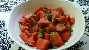 Basil Lime Watermelon Salad