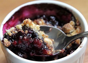 Blueberry Crisp (Gluten Free) with Whipped Coconut Cream